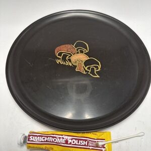 VTG Couroc Mushroom Tray‎ MCM Kitsch Decor Round Barware Serving Plate Bakelite